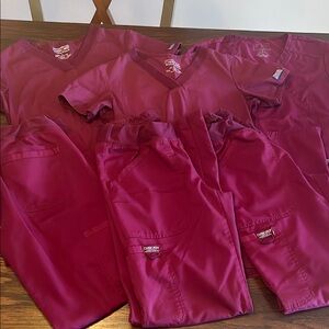 Cherokee Burgundy Medical Scrub Set